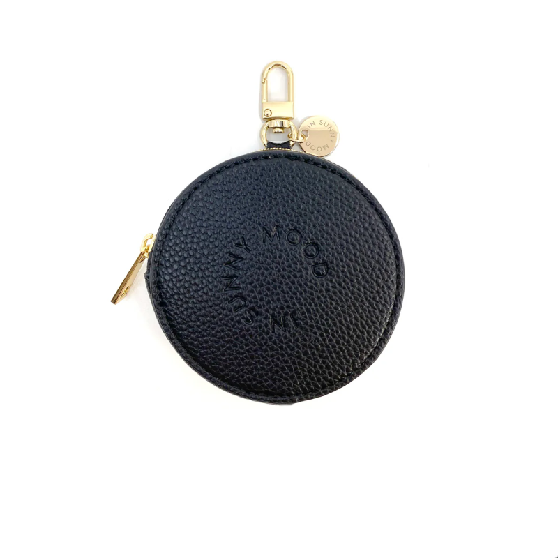 Phone Pouch Black round Gold