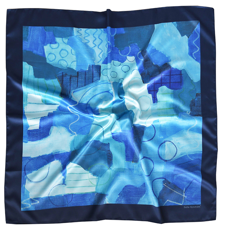 Satin scarf Blue Heaven