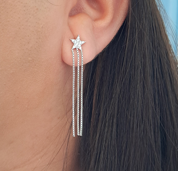 Star örhängen silver
