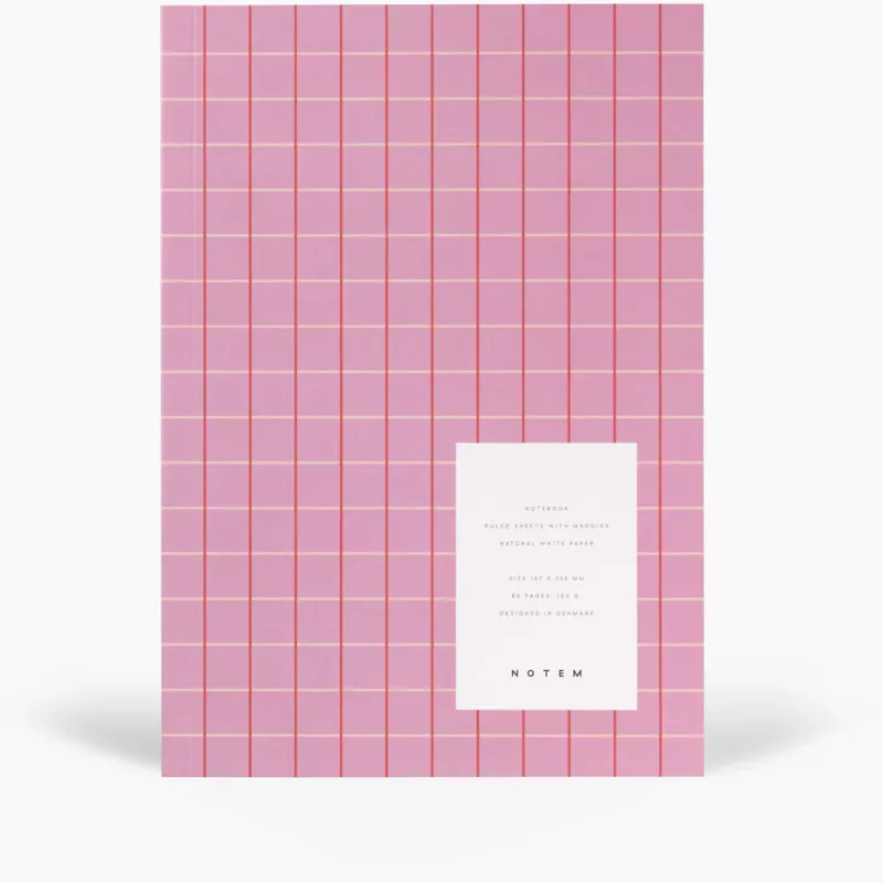 Vita Softcover Notebook, Medium - rosa linjerat