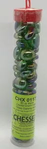 Crystal Green Iridized Glass Stones Qty 40 or more (12-14 mm)