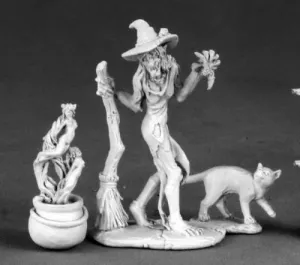 Witch, Cauldron & Cat