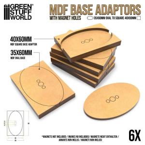 MDF Base adaptor - Oval 35x60mm to Rectangular 40x60mm