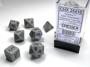 Opaque Polyhedral Grey/black 7-Die Set