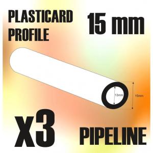 Plasticard - Profile TUBE 15mm PIPELINE