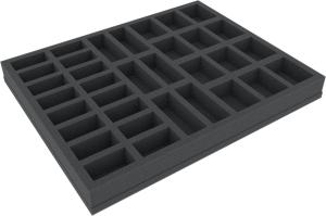 FSBR035BO 35 mm (1.38 Inch) foam tray with different sized slot foam with base -