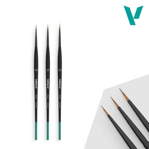 Vallejo Brush Set: Detail Series definition set synthetic hair (4/0,3/0,2/0)