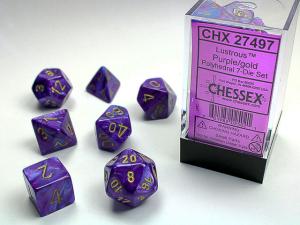 Lustrous Polyhedral Purple w/gold 7-Die Set