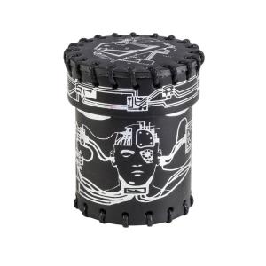 Cyberpunk Black & silver Leather Dice Cup