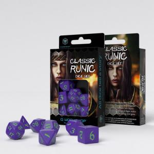 Classic Runic Purple & Green Dice Set (7)