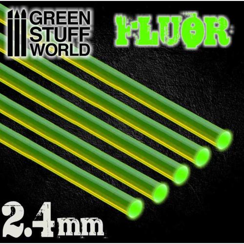 Acrylic Rods - Round 2.4 mm Fluor GREEN