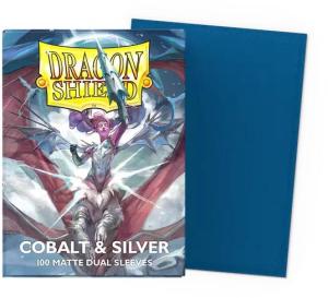 Dragon Shield Matte Dual Sleeves Standard Size: Cobalt & Silver (100)
