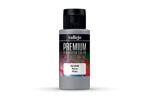 Vallejo Premium Airbrush Color: Metallic Silver (60 ml)