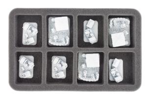 HS035BF02BO 35 mm (1.4 inch) half-size Figure Foam Tray for 8 large Flames of Wa