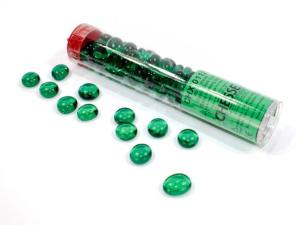 Crystal Dark Green Glass Stones (Qty 40) in 4 inch Tube