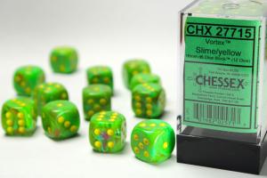 Vortex 16 mm d6 Slime/yellow Dice Block (12 dice)
