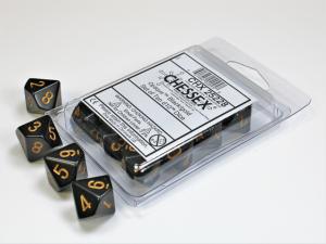 Opaque Polyhedral Ten d10 Set Black/gold