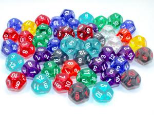 Bag of 50 Translucent d12