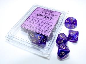 Borealis Royal Purple/gold Luminary Set of Ten d10s