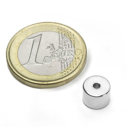 Ring Magnet diameter 8/2 mm, höjd 6 mm (10st) Nickelpläterad 2400g styrka