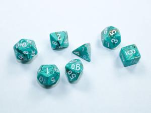 Marble Mini-Polyhedral Oxi-Copper/white 7-Die Set