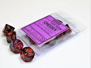 Gemini Purple-Red w/gold Set of Ten d10s