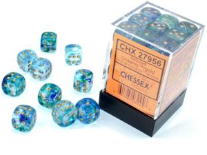 Nebula 12mm d6 Oceanic/gold Dice Block (36 dice)