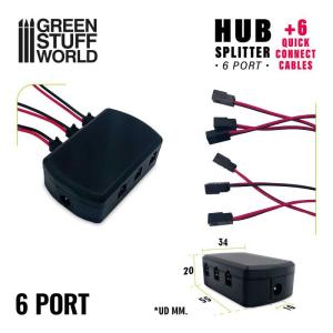 6-port HUB Splitter + 6 quick connect cables
