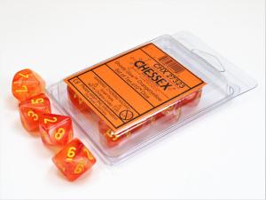 Ghostly Glow Orange/yellow Set of Ten d10s