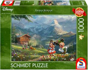 Puzzle - Disney, Mickey & Minnie in the Alps (1000 pieces)