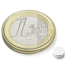 Disc Magnet diameter 5 mm, höjd 2 mm (10st) Nickelpläterad 680g styrka