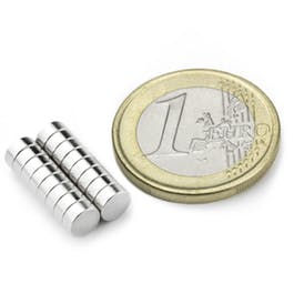Disc Magnet diameter 5 mm, höjd 2 mm (10st) Nickelpläterad 680g styrka