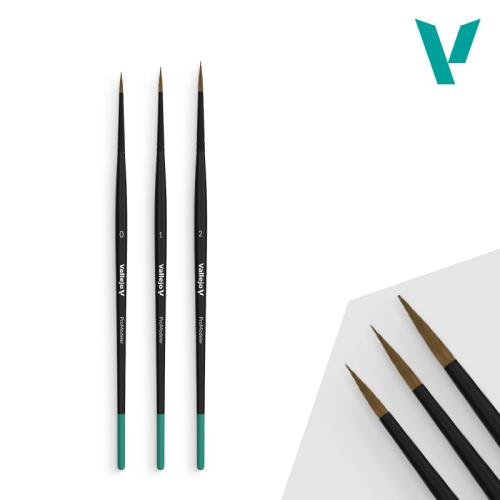 Vallejo Brush: Pro Modeler design set natural hair (sizes 0, 1, 2)