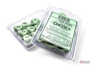 Opaque Pastel Green/black Set of Ten d10s
