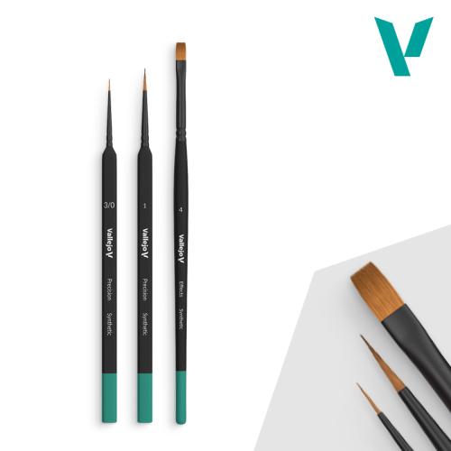 Vallejo Brush: Starter set synthetic hair 3pcs ass