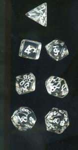 Translucent Polyhedral Clear/white 7-Die Set