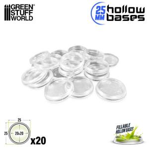 Transparent Hollow Plastic Bases - ROUND 25mm