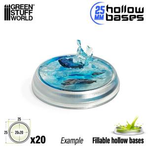 Transparent Hollow Plastic Bases - ROUND 25mm
