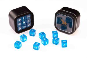 D6 Transparent Series: Blue - Numbers: White