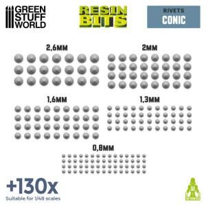 3D Printed Set - Micro Rivets - Conical