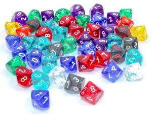 Bag of 50 Translucent d10