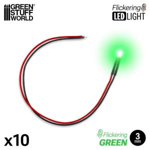 Green Flickering LED Lights 3mm
