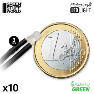 Green Flickering LED Lights 3mm