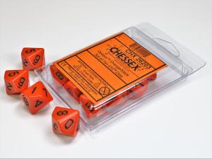 Opaque Polyhedral Ten d10 Set Orange/black