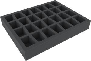 FS040C4BO 40 mm (1.6 inch) Figure Foam Tray with base and 28 slots for larger ta