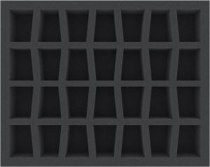 FS040C4BO 40 mm (1.6 inch) Figure Foam Tray with base and 28 slots for larger ta