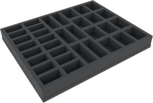 FSBR040BO 40 mm (1.6 inch) foam tray with different sized slots - with base - fu
