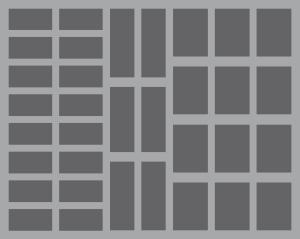 FSBR040BO 40 mm (1.6 inch) foam tray with different sized slots - with base - fu