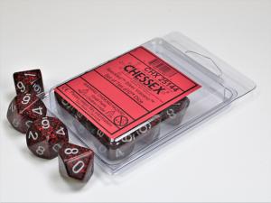 Silver Volcano Speckled Polyhedral Ten d10 Set
