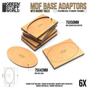 MDF Base adaptor - Oval 75x42mm to Rectangular 75x50mm